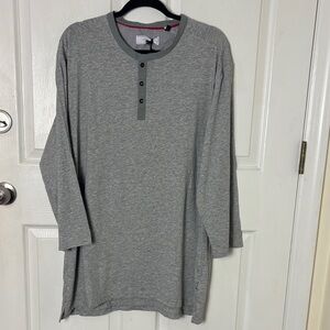 NEW NWT FIVE FOUR Trabuco Grey long sleeve Henley shirt lightweight cotton XXL